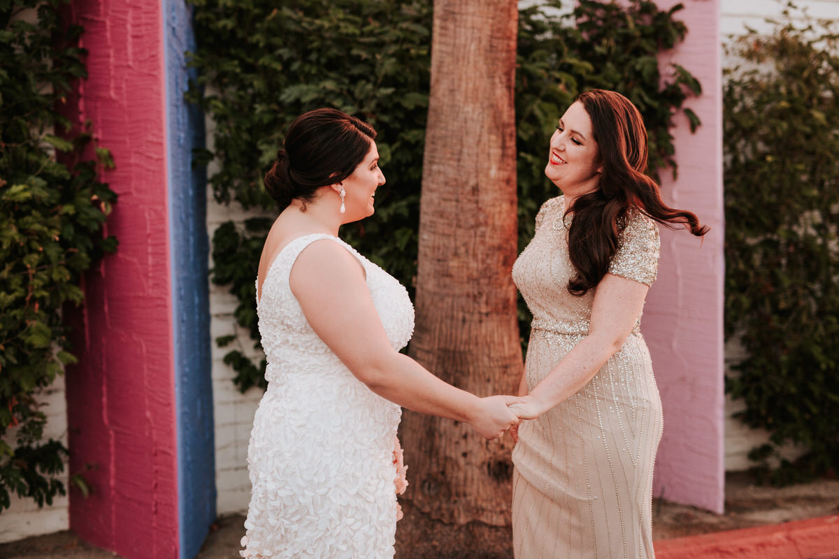Two brides at Palm Springs wedding