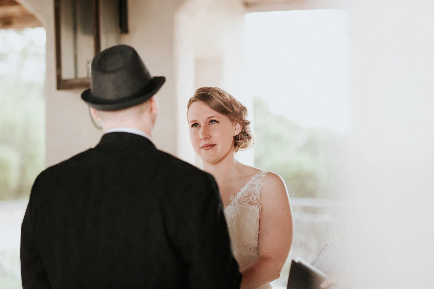 Bride and groom at Chapel Dulcinea wedding