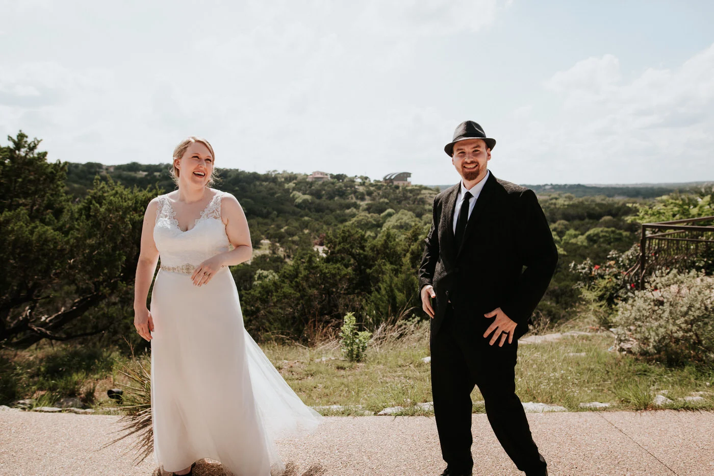 Bride and groom at Chapel Dulcinea wedding