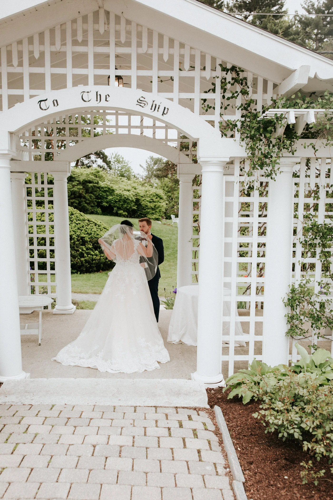 Bride and groom at Portsmouth New Hampshire wedding