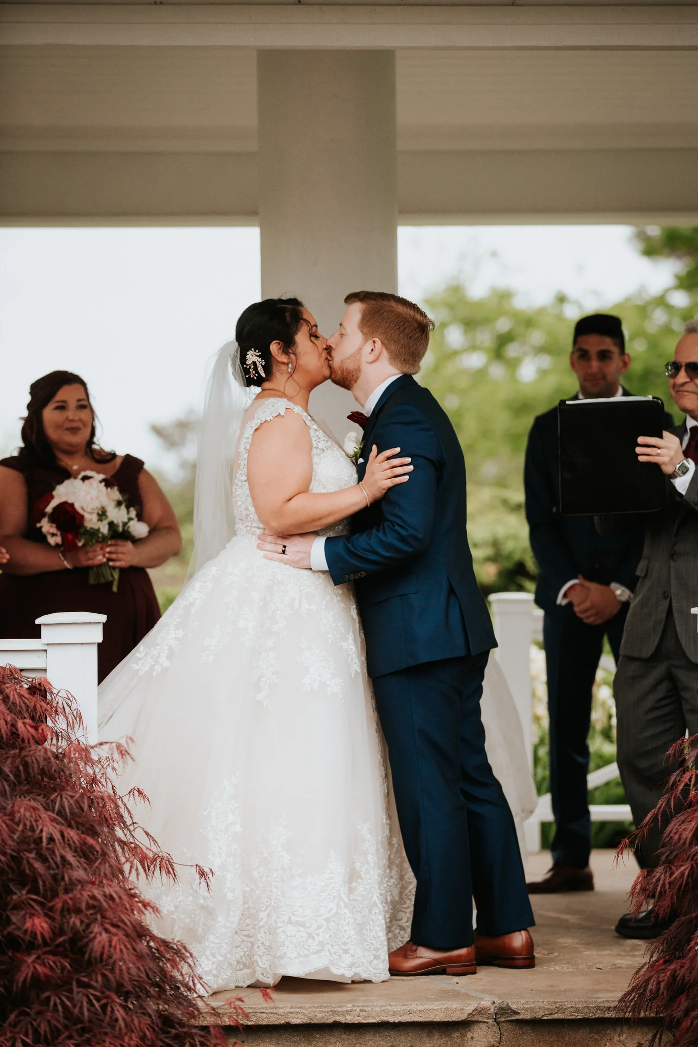 Bride and groom at Portsmouth New Hampshire wedding