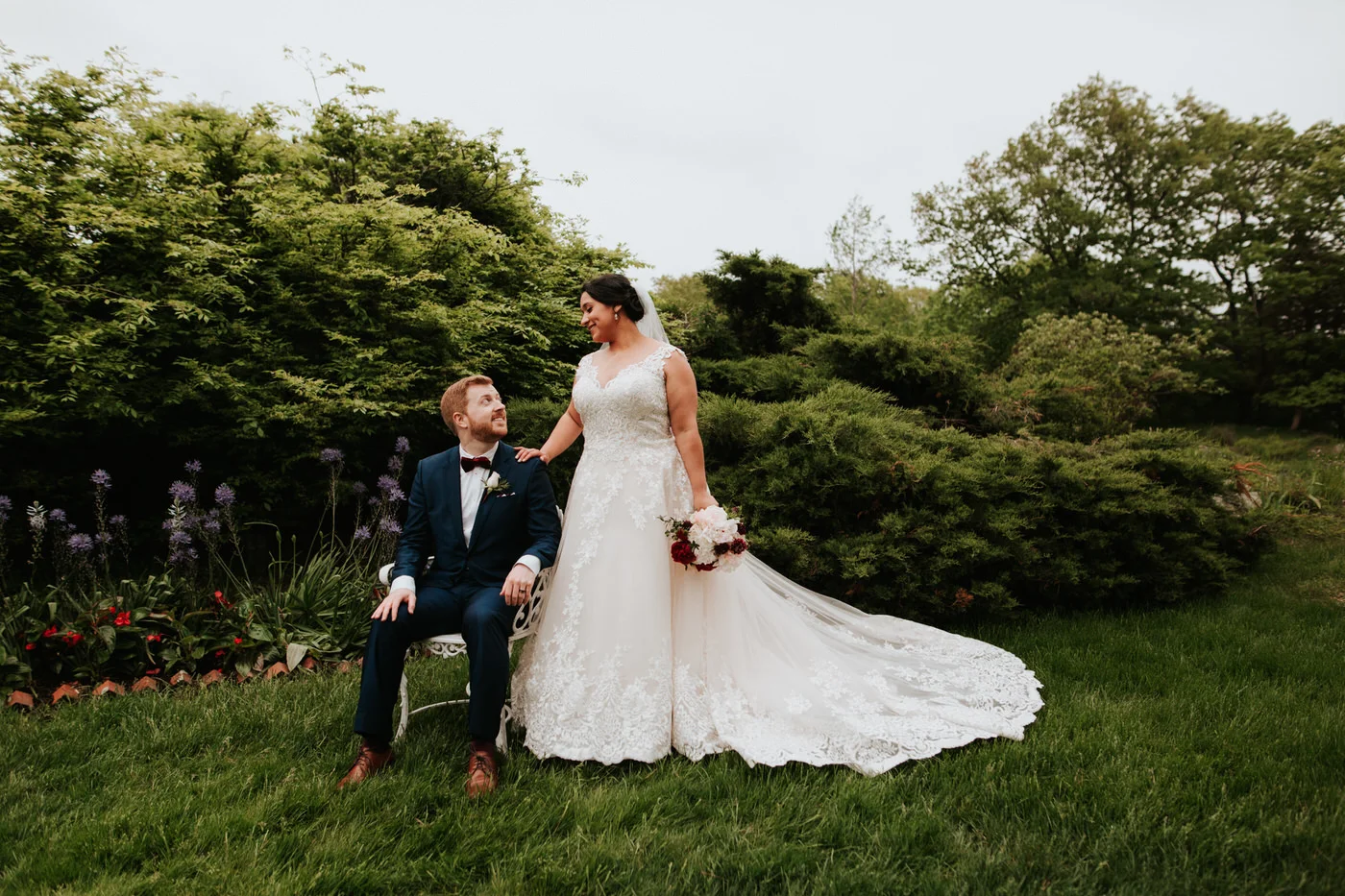 Bride and groom at Portsmouth New Hampshire wedding