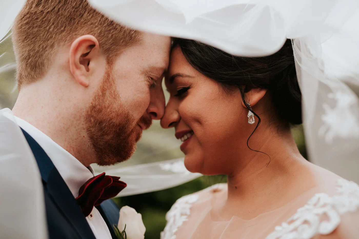 Bride and groom at Portsmouth New Hampshire wedding