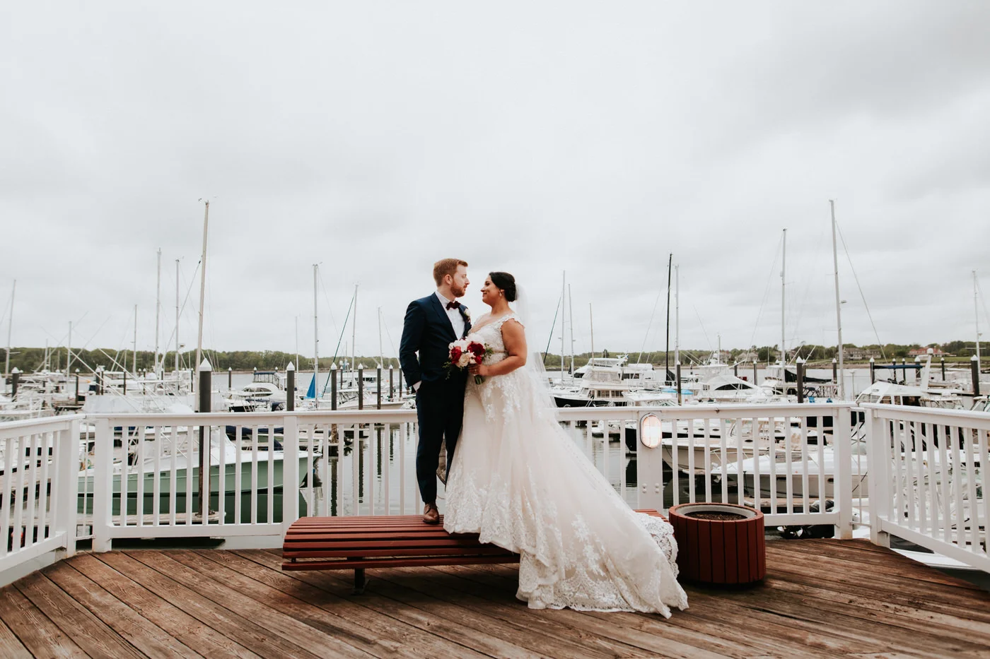 Bride and groom at Portsmouth New Hampshire wedding
