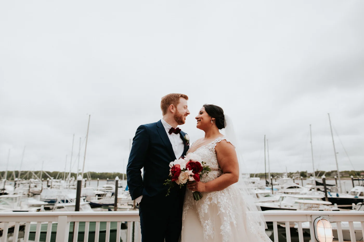 Bride and groom at Portsmouth New Hampshire wedding