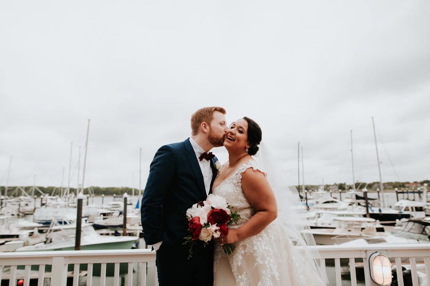 Bride and groom at Portsmouth New Hampshire wedding