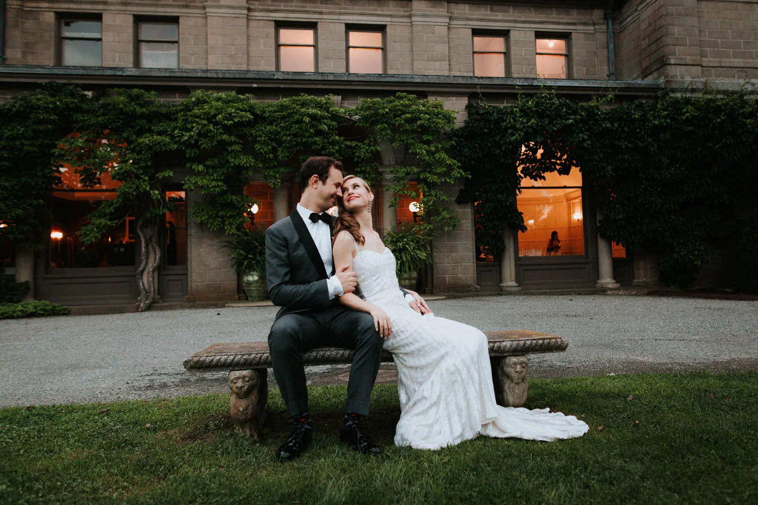 Bride and groom at Eolia Mansion Wedding