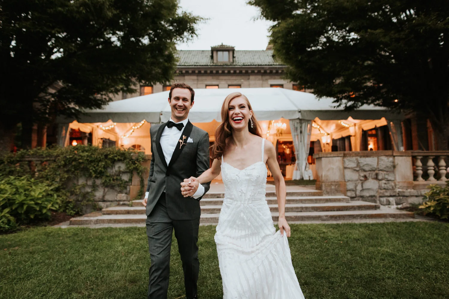 Bride and groom at Eolia Mansion Wedding