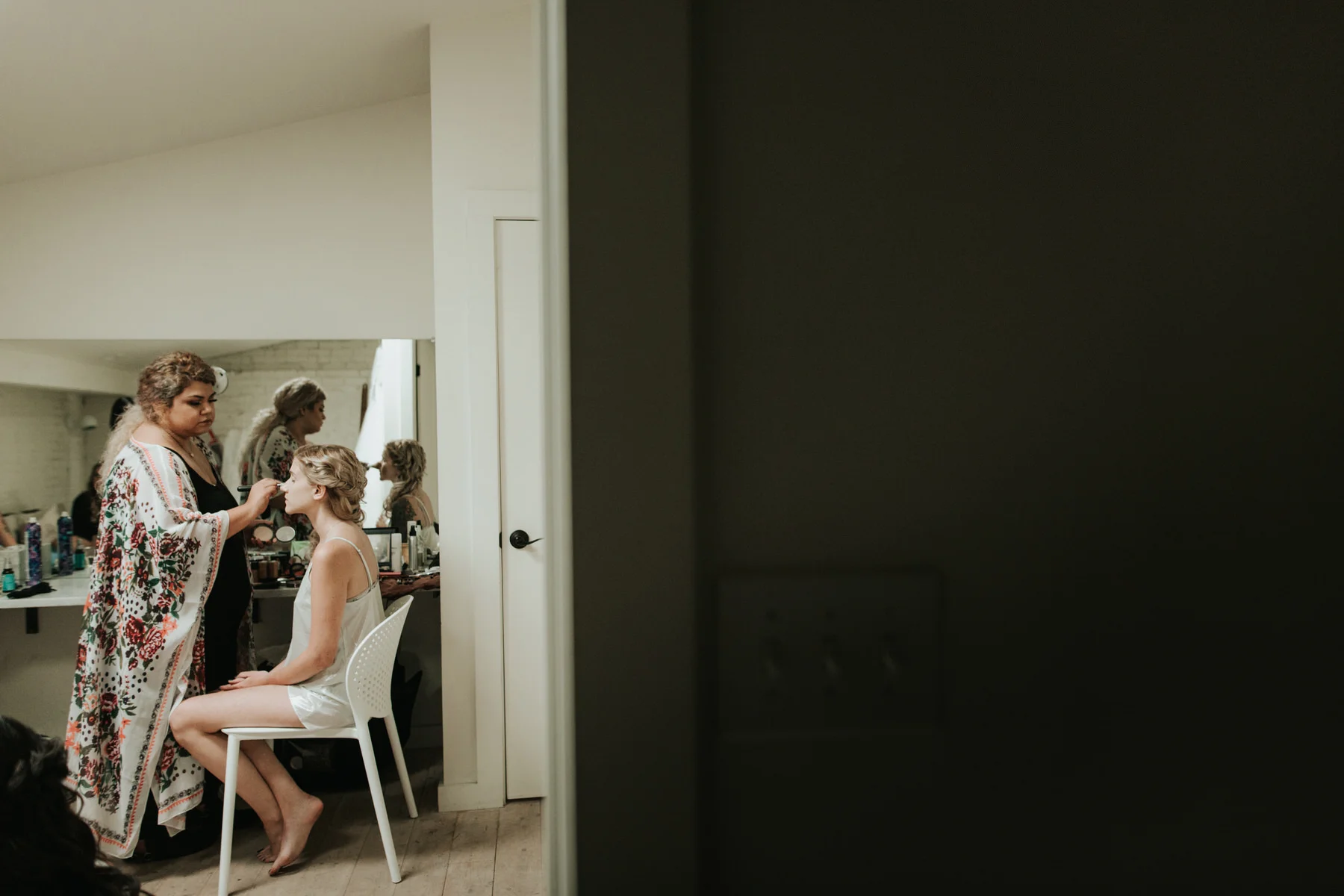 Bride before wedding at One Eleven East