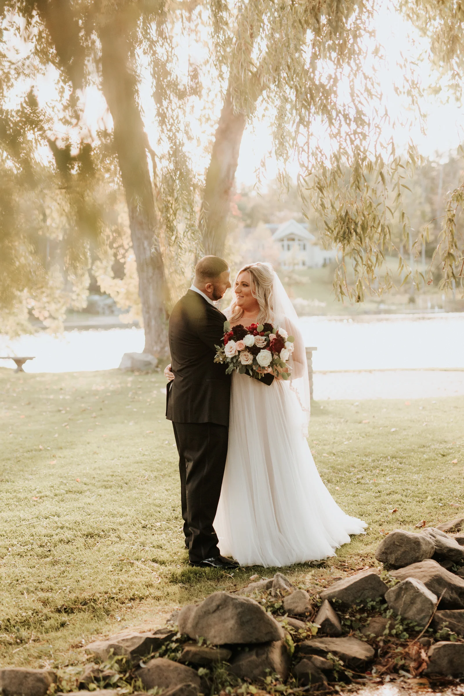 Bride and groom at Schenectady wedding