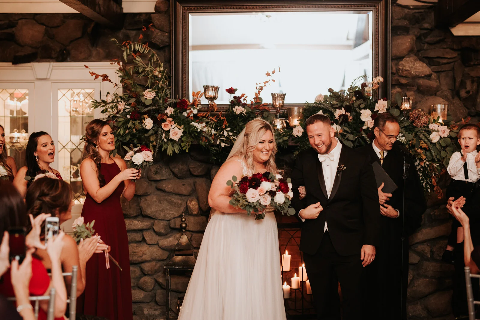 Bride and groom at Old Daley Schenectady wedding