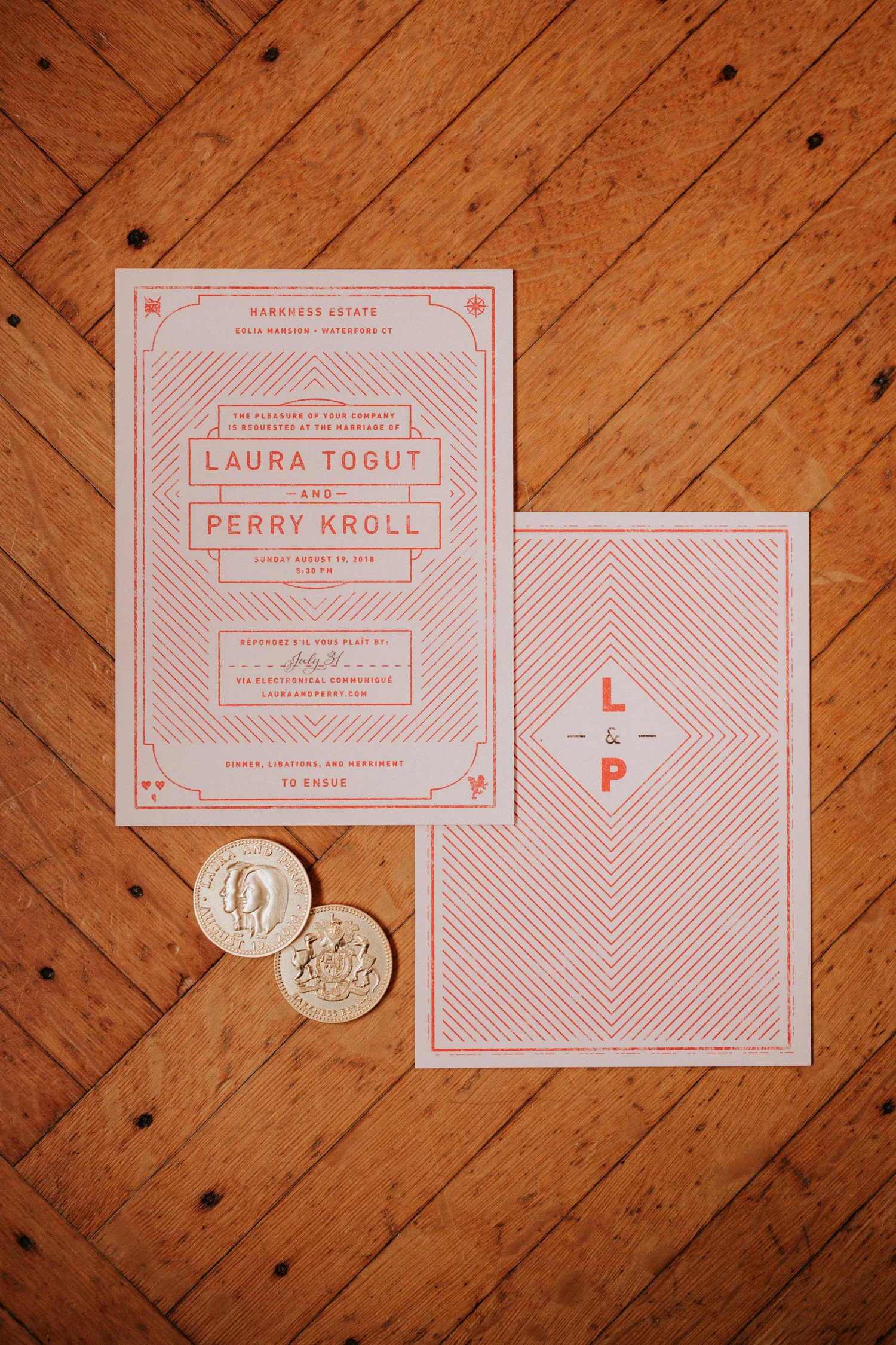 Custom Wedding Invitation and Coins (Copy)