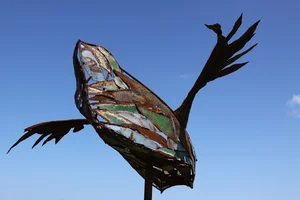 Transcendence (detail) 2011, forged, fabricated, and recycled steel dimensions variable, shown here at 12' x 5' x 25'
