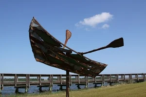 Transcendence (detail) 2011, forged, fabricated, and recycled steel dimensions variable, shown here at 12' x 5' x 25'
