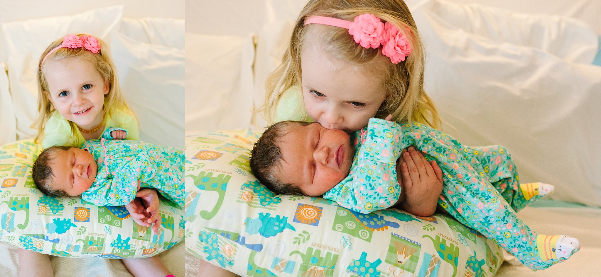She's already got this big sister thing down! Hat & floral wrap: Oh So Vera