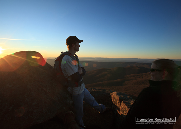 Jake and Kristen taking a breather at the top.