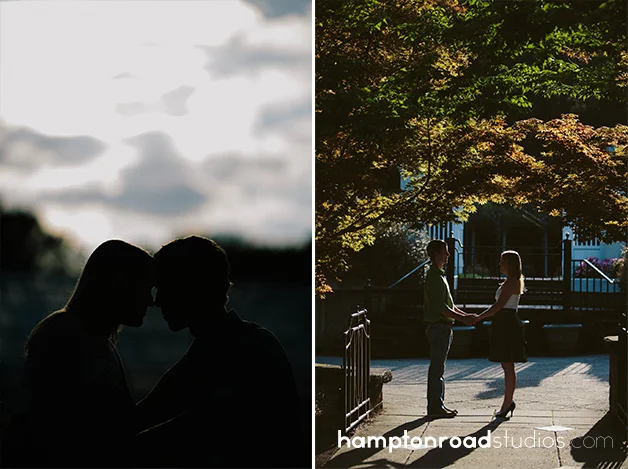 engagement silhouette trees