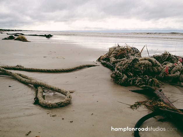 debris on the beach