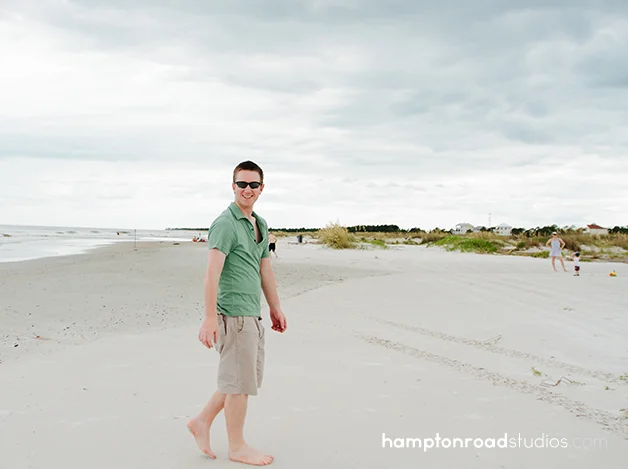 matt on the beach laughing