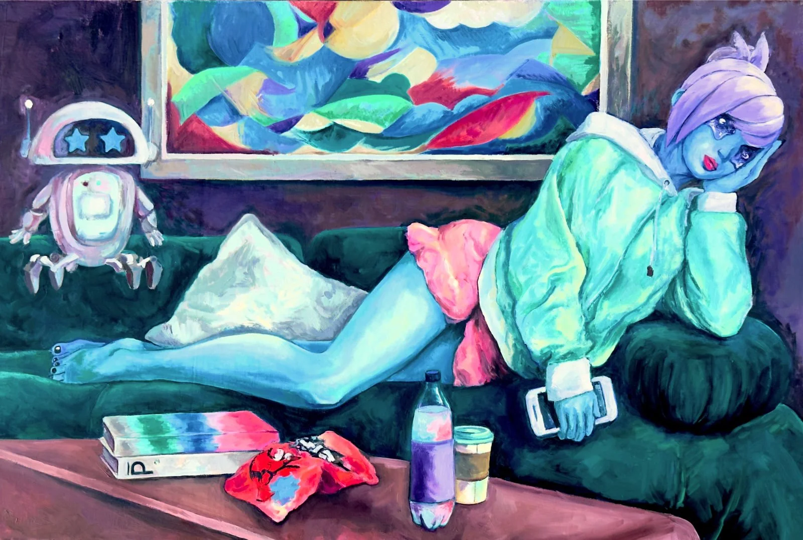 Seven Deadly Sins (Sloth), 2025. Oil on Canvas, 24" x 36".