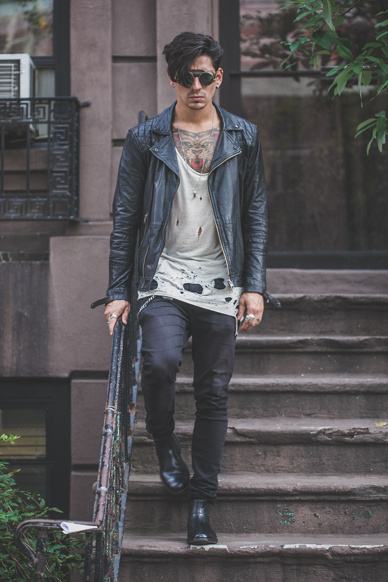 steampunk - leather - tattoos - menswear