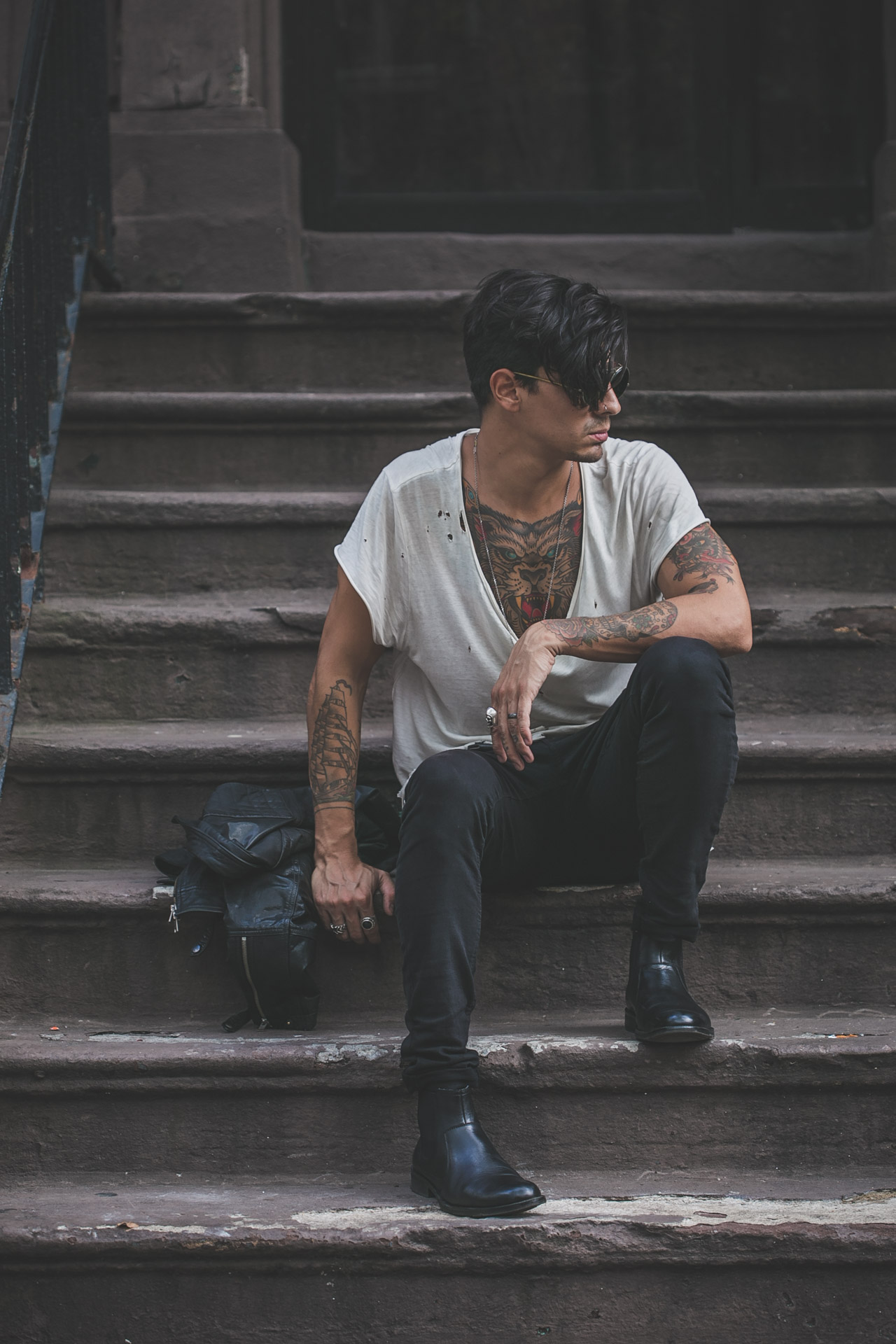 steampunk - leather - tattoos - menswear