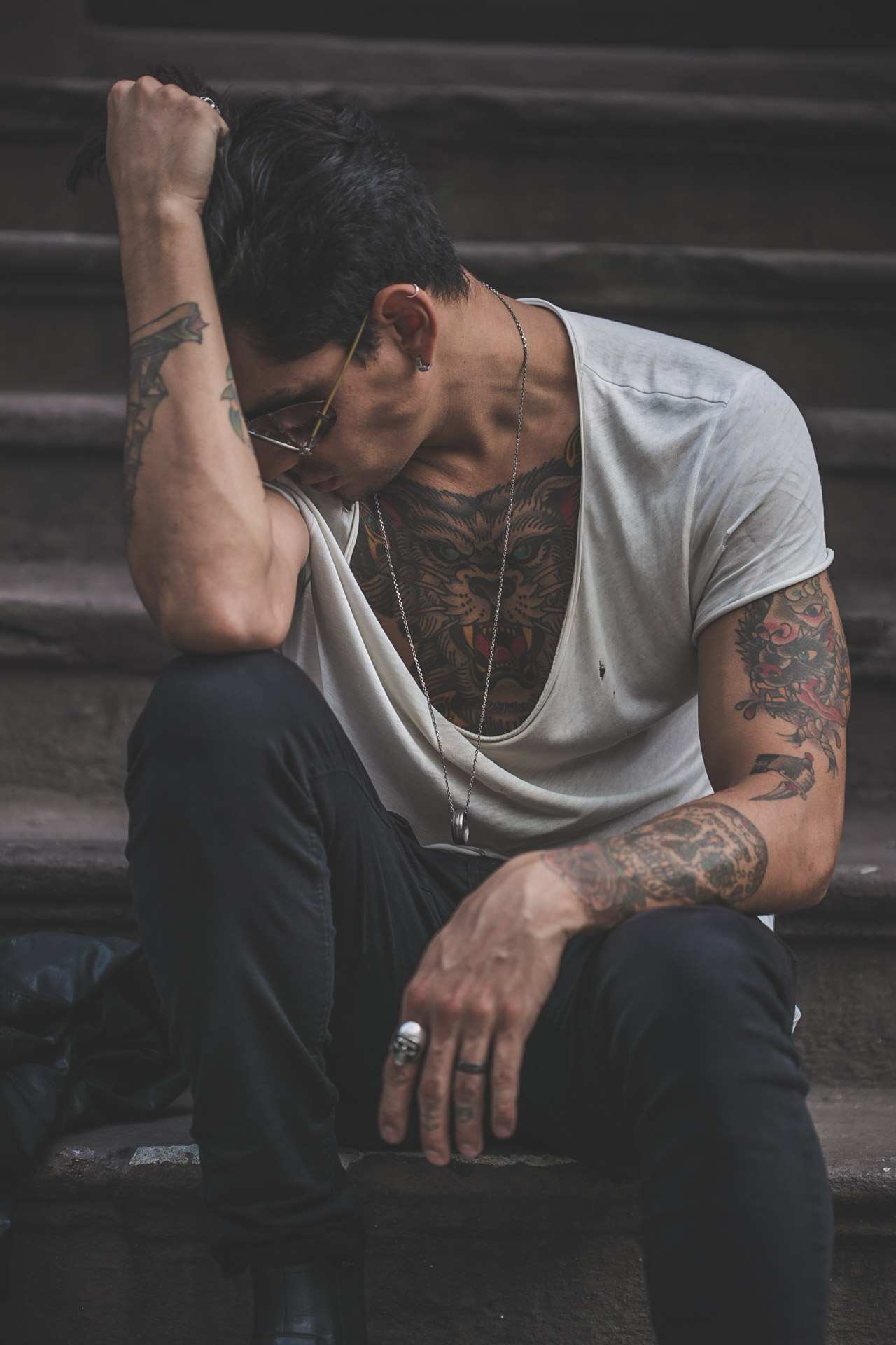 steampunk - leather - tattoos - menswear