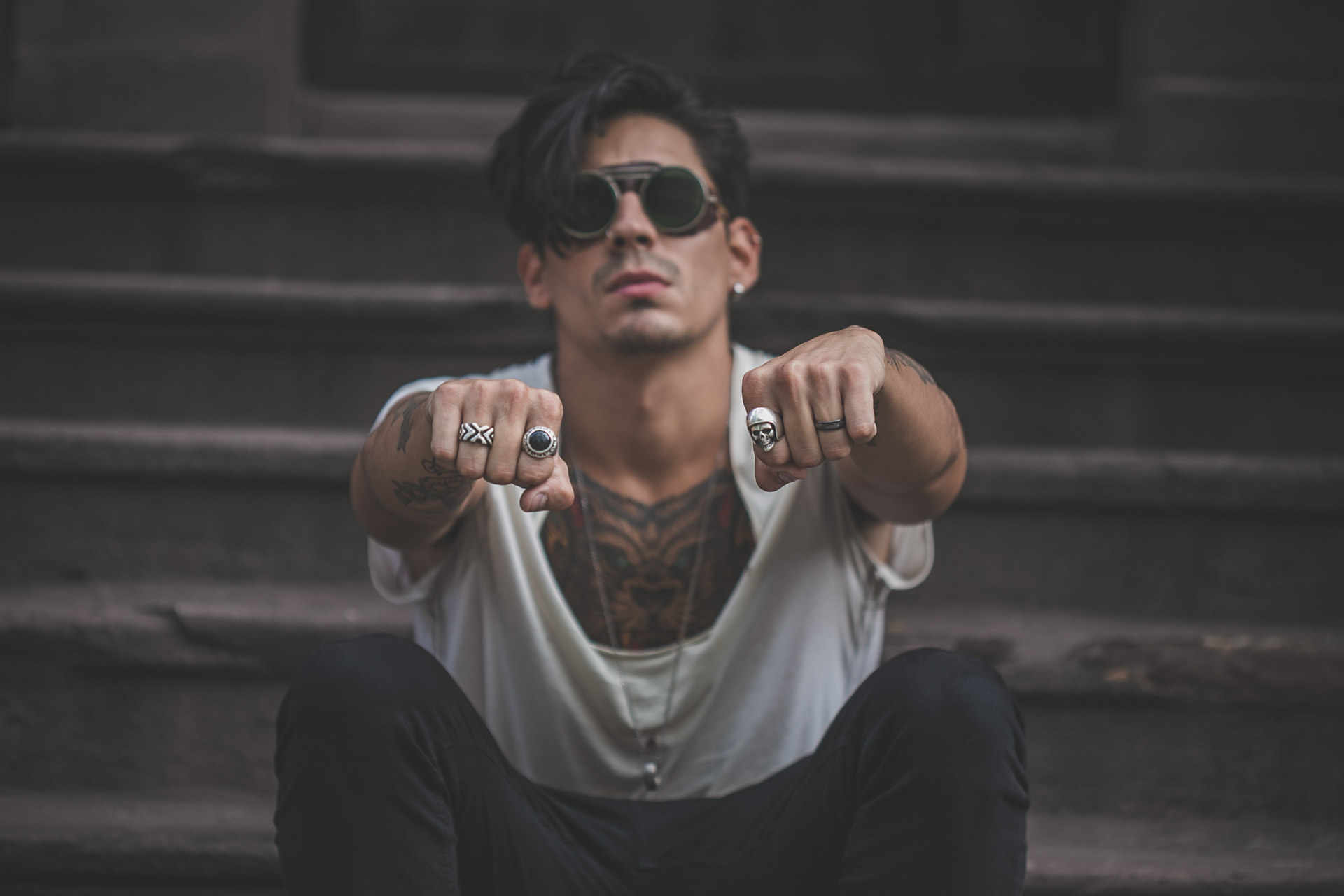 steampunk - skull ring - tattoos - menswear