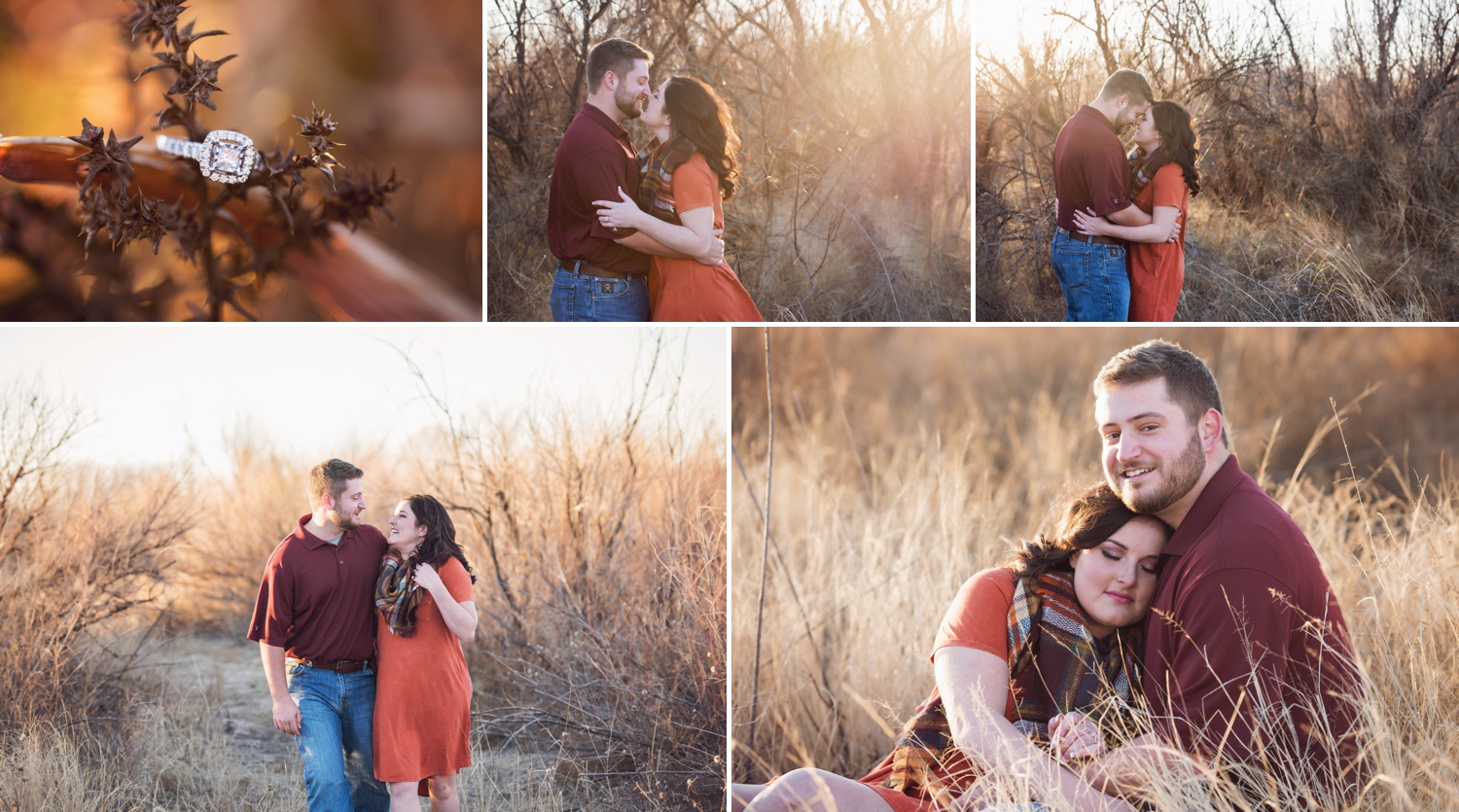 Jordan And Tyler Winter Engagement Garden City Kansas With Dogs