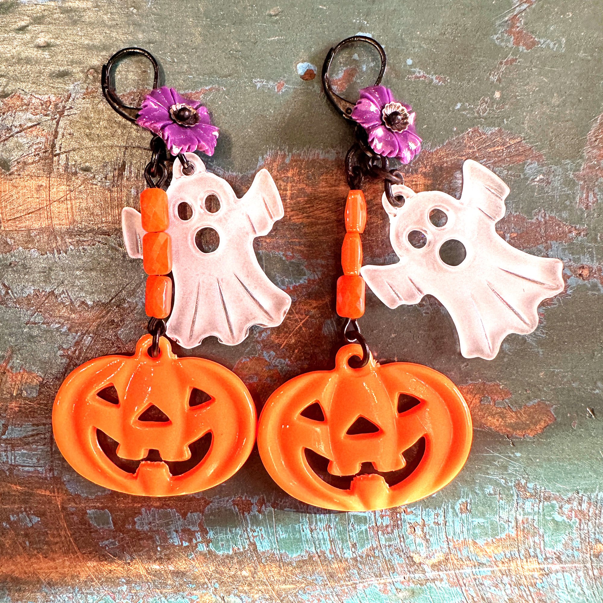 Ghost and Pumpkin Earrings