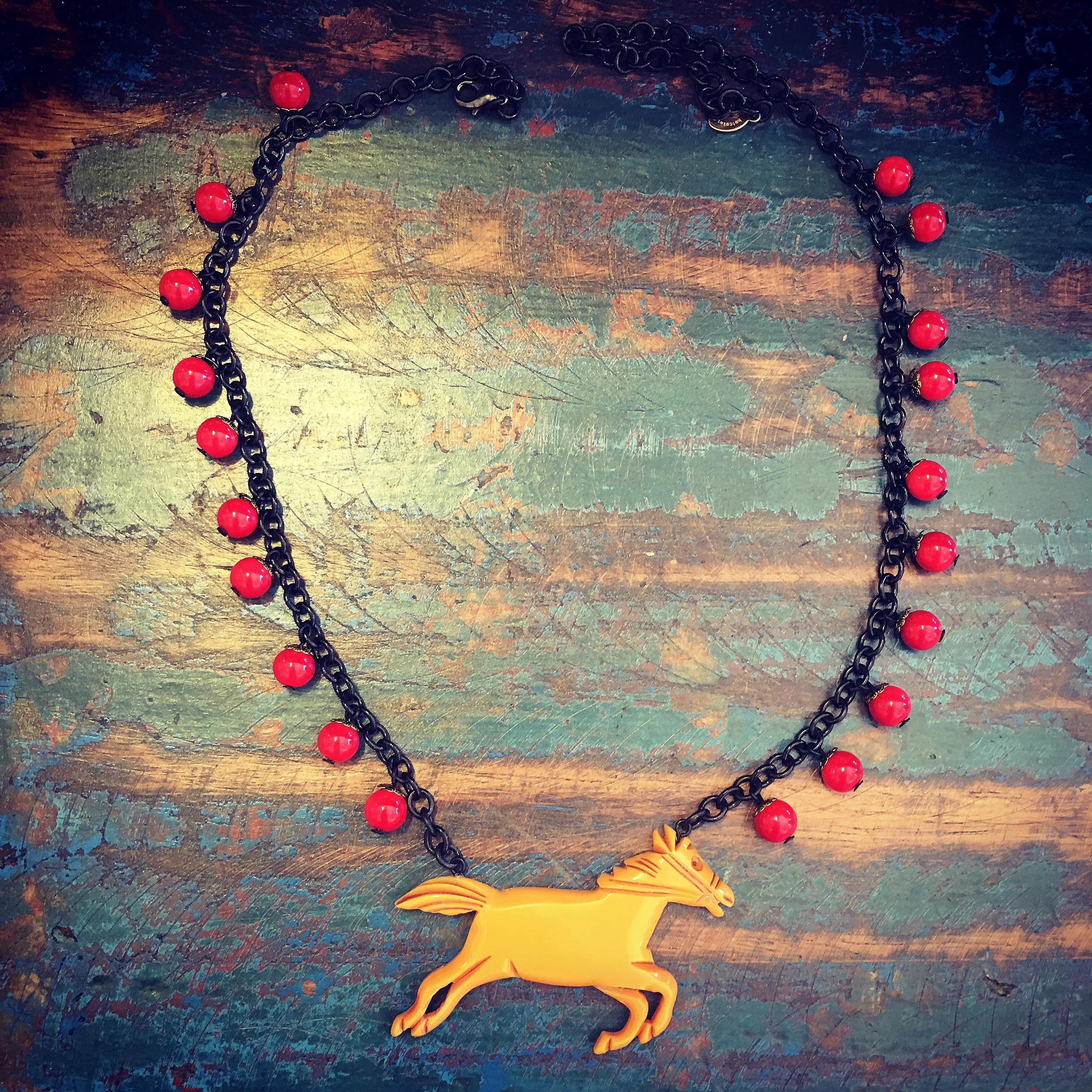 Butterscotch horse necklace!