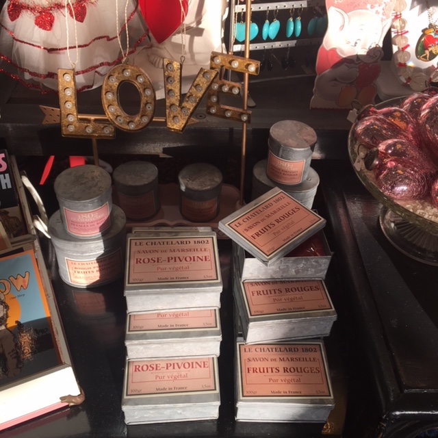 Made in France. Rose soap and candles. Red Fruits in soap and candles. Fabulous packaging!