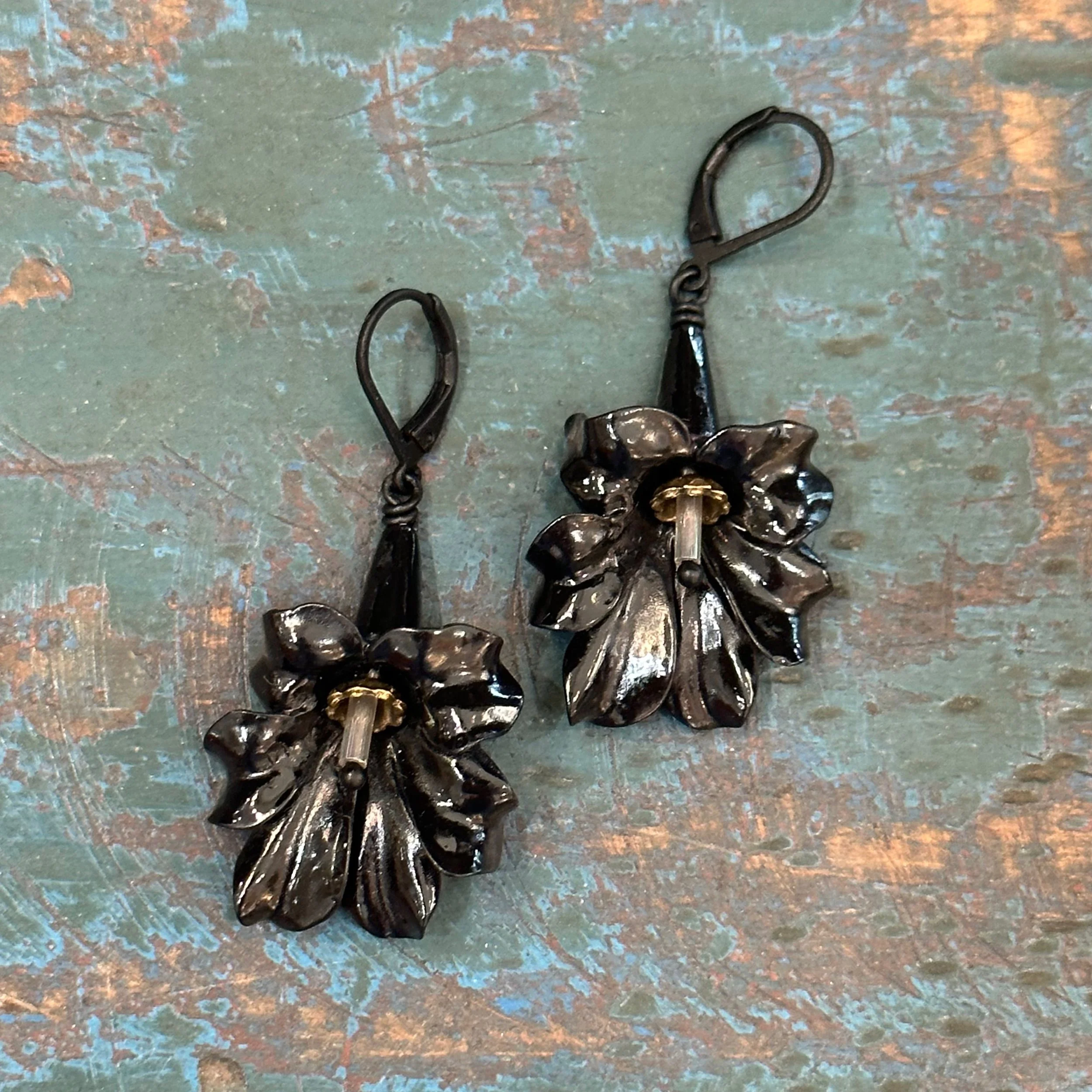 Black Orchid Earrings