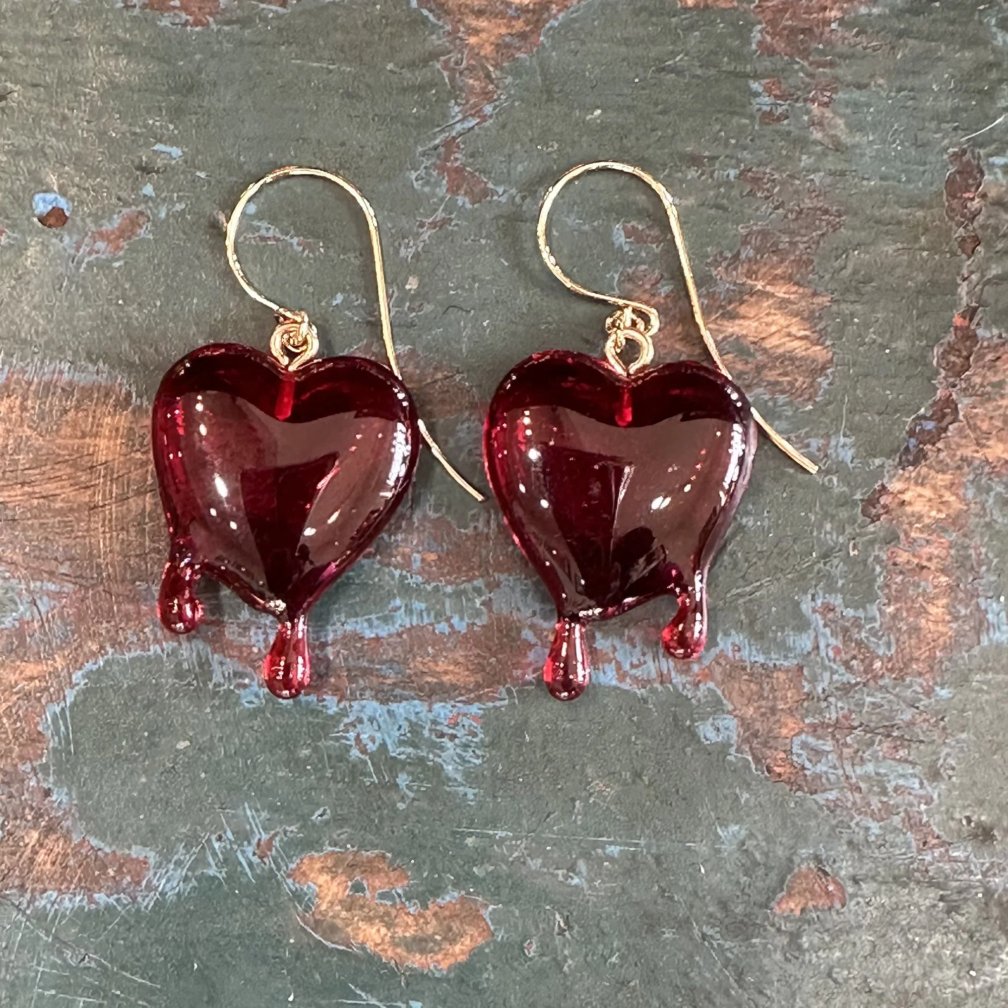 Dripping Heart Earrings