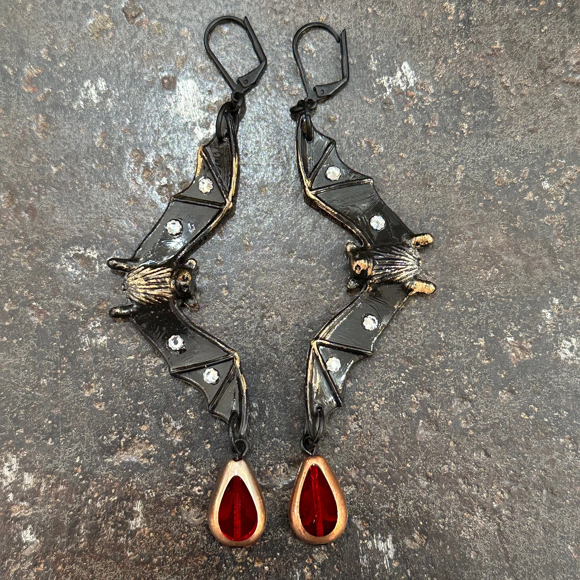 Black Bat Earrings