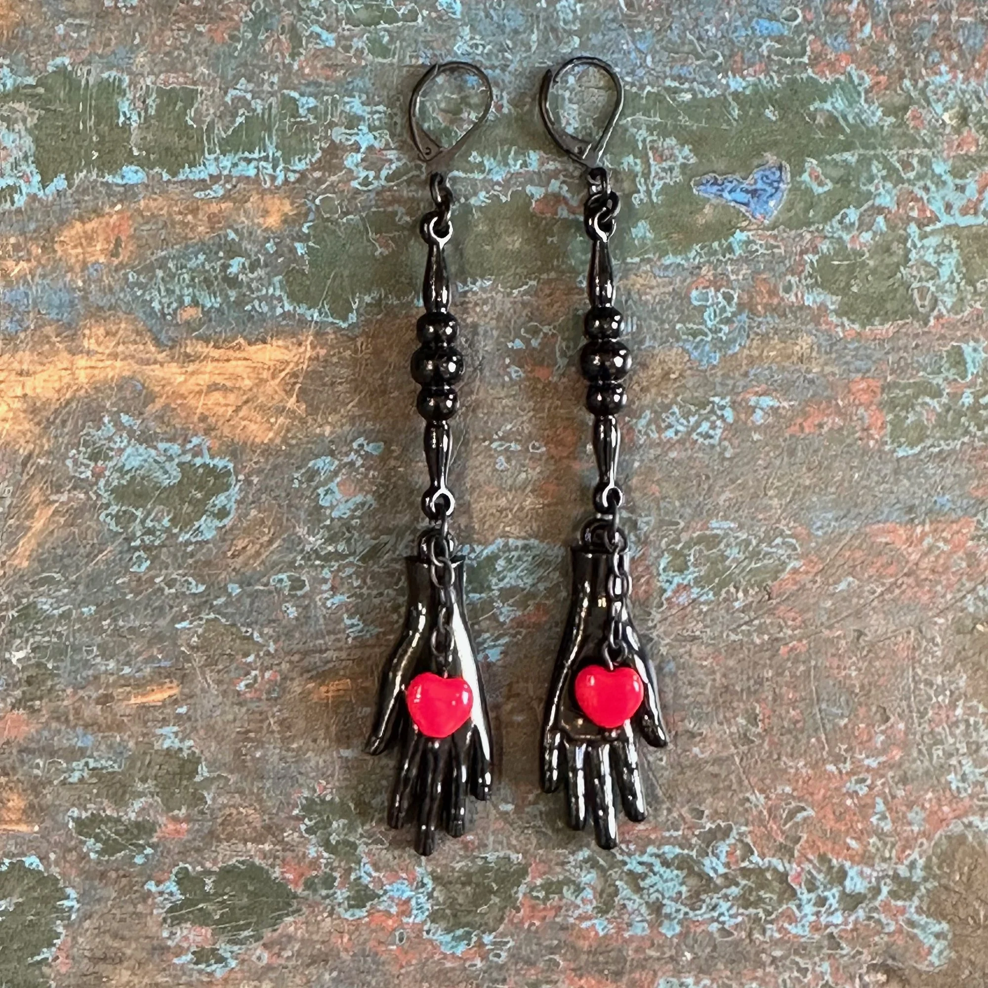 Hand and Gem Earrings