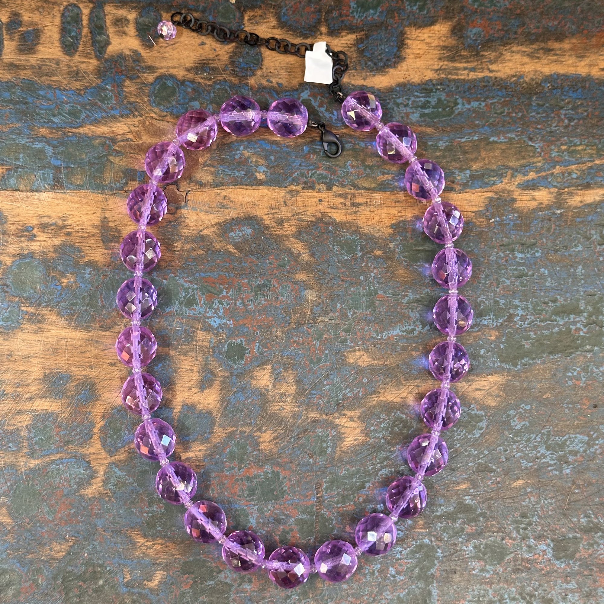 Vintage Lilac Faceted Czech Glass Necklace