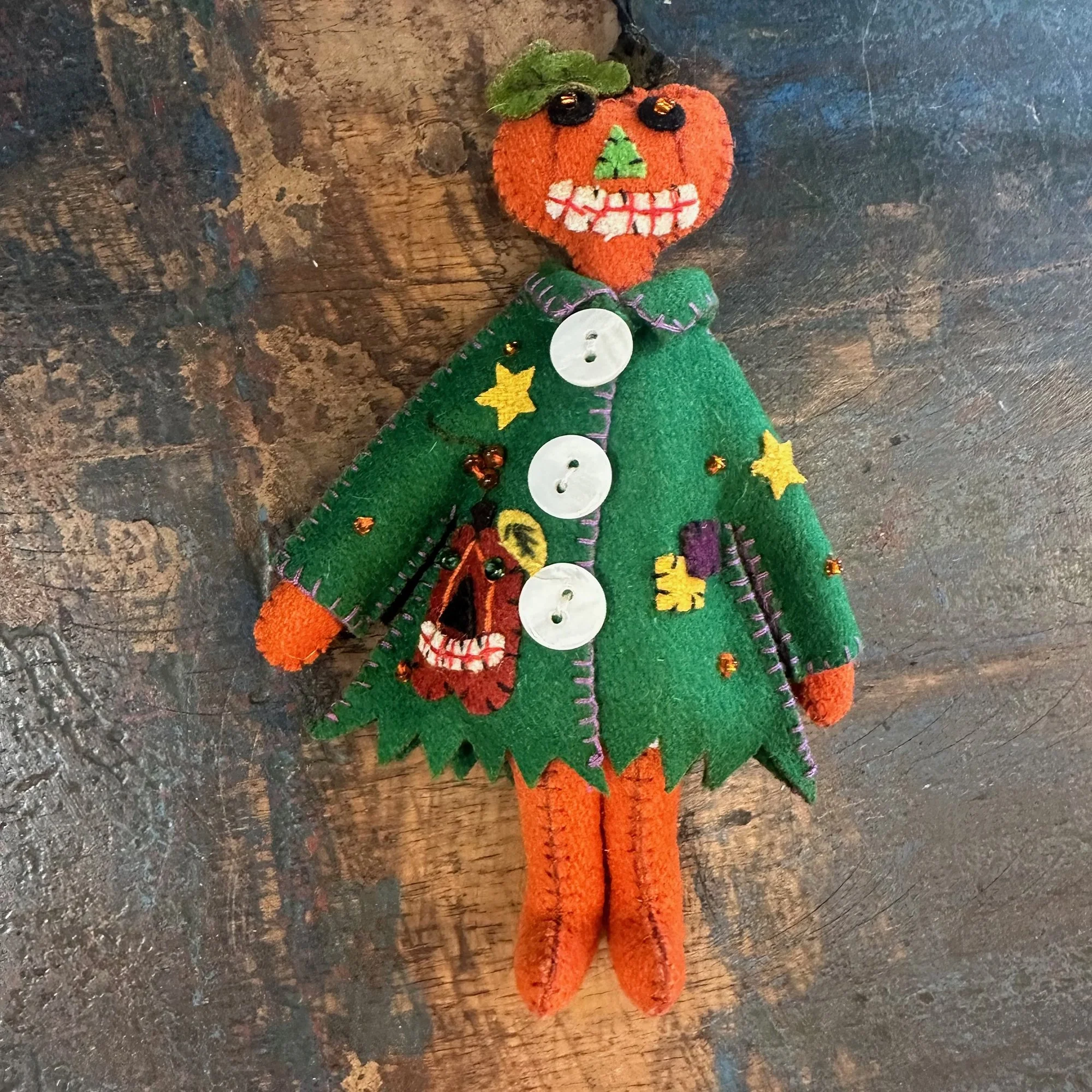 Pumpkin Person Felt Ornament