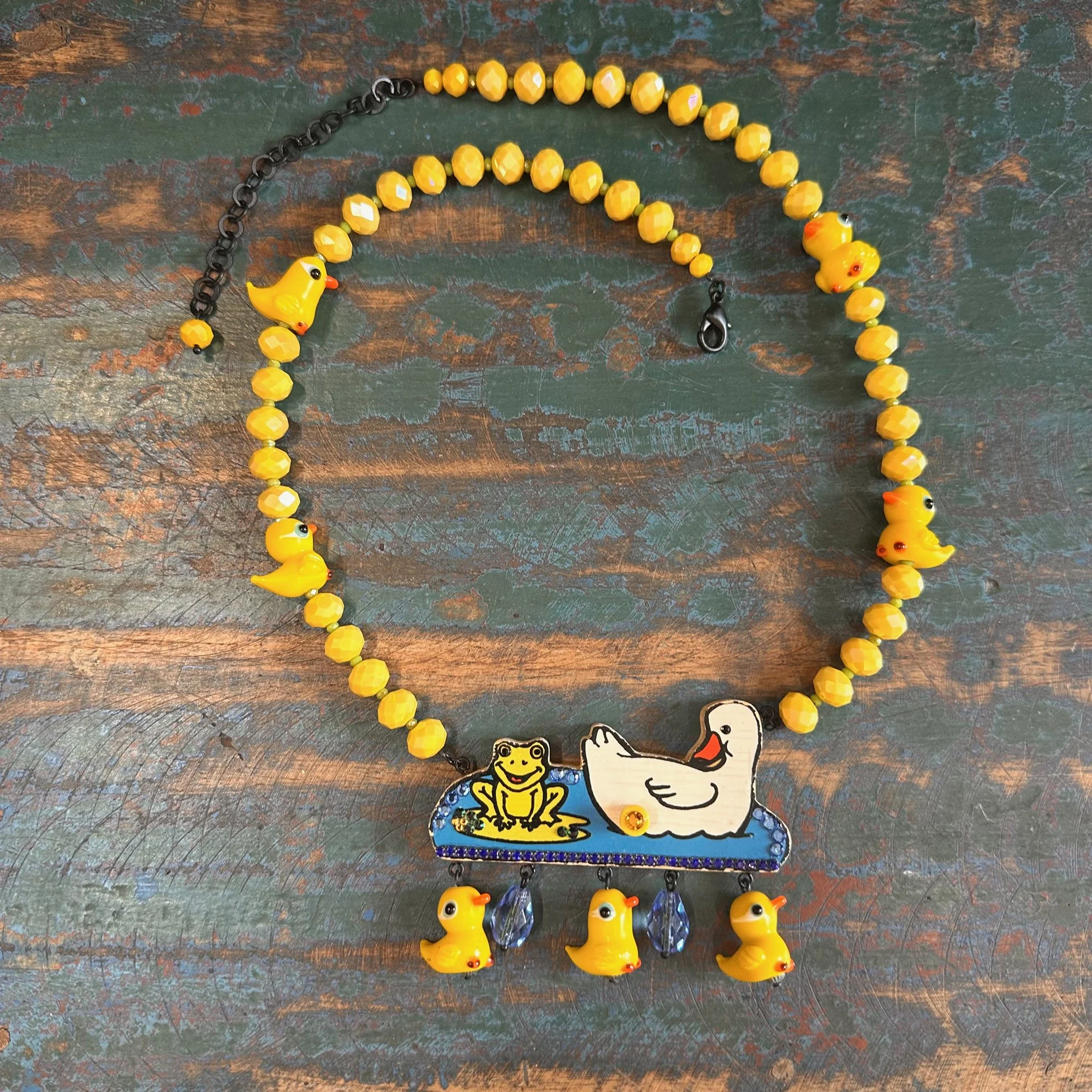 Duck and Frog Puzzle Necklace