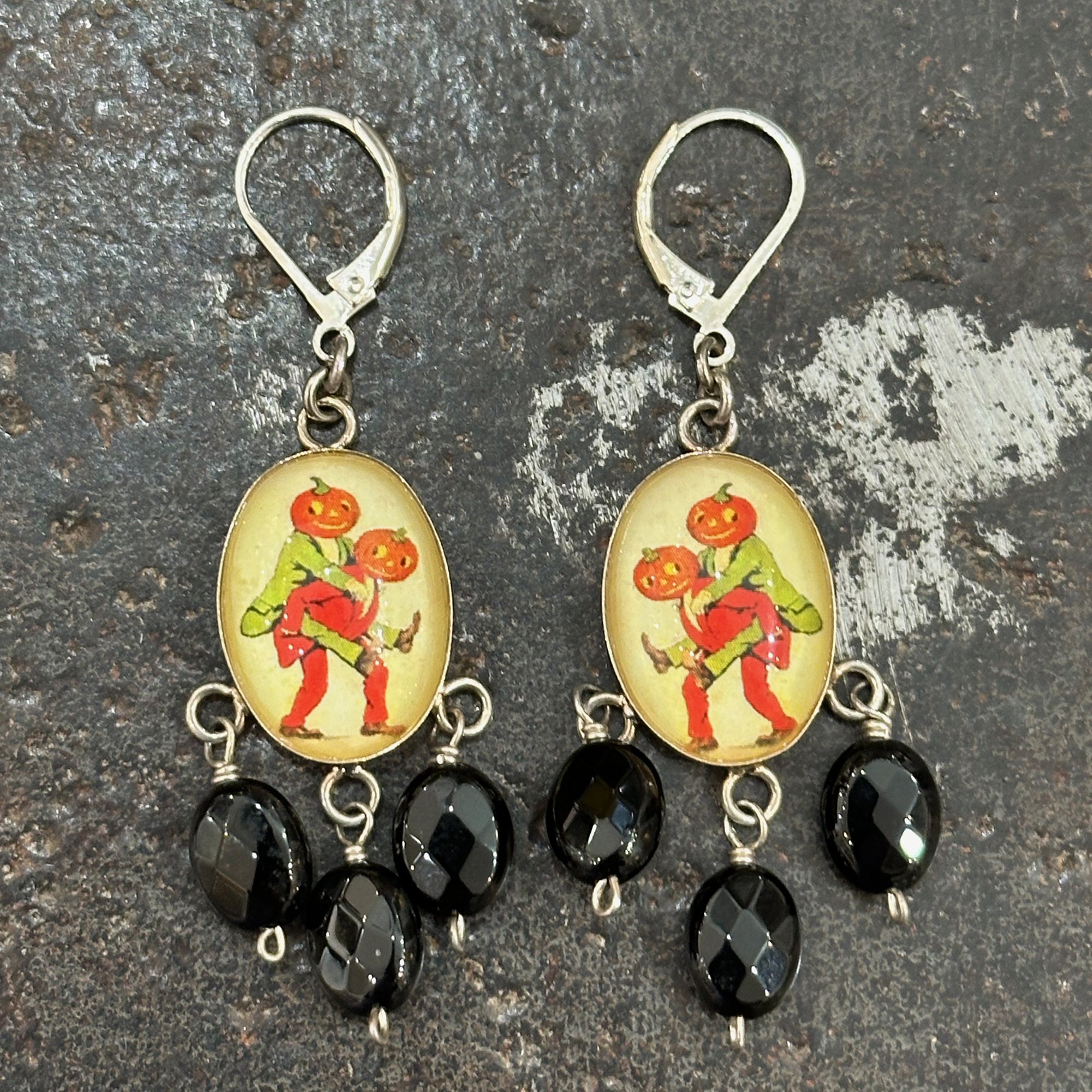 Pumpkin Piggy Back Earrings