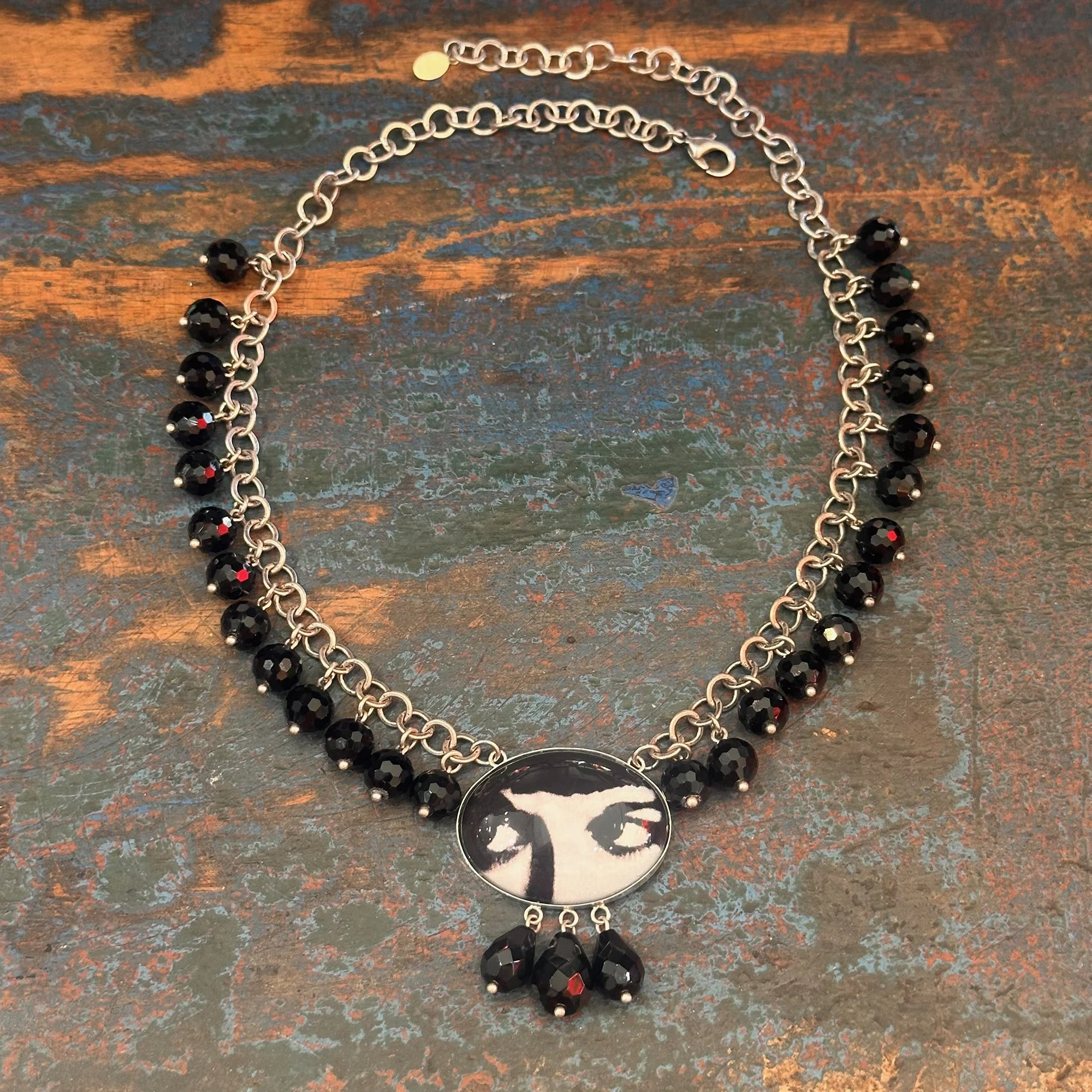 Black and White Eyes Necklace