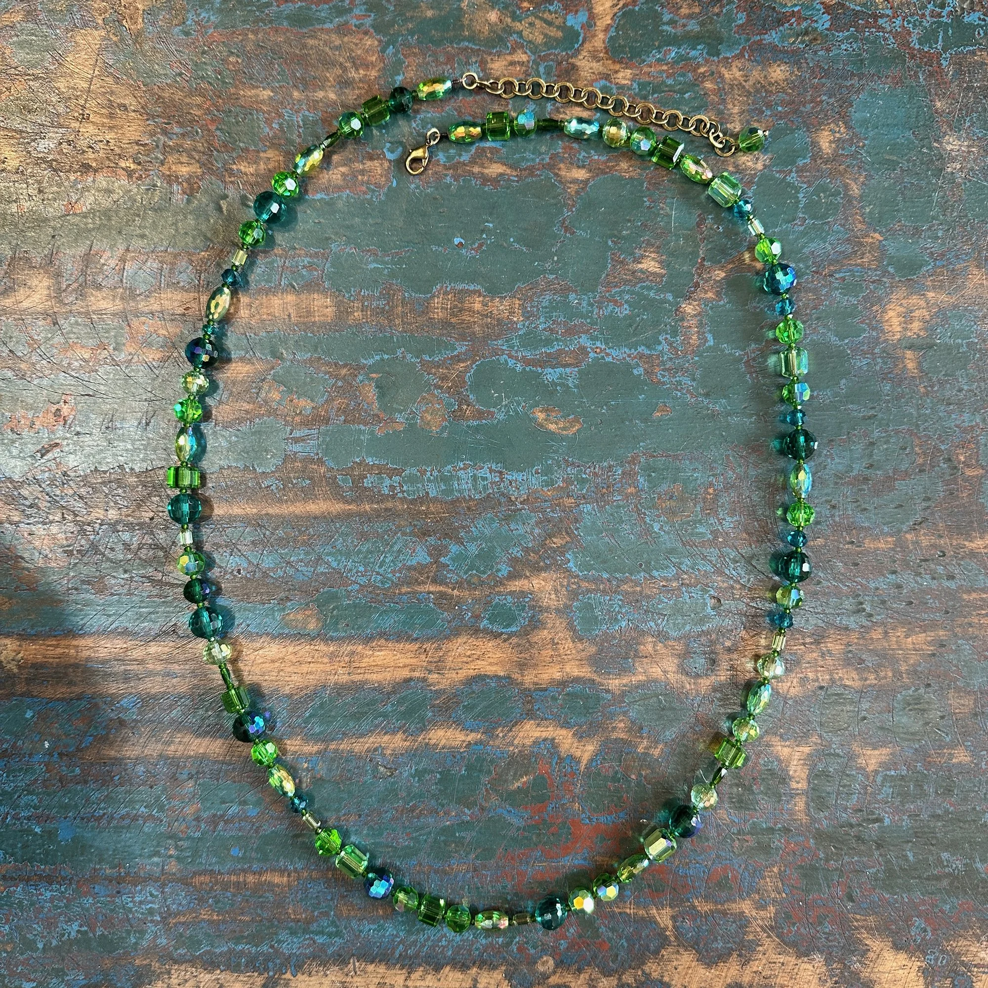 Green and Teal Crystal Necklace