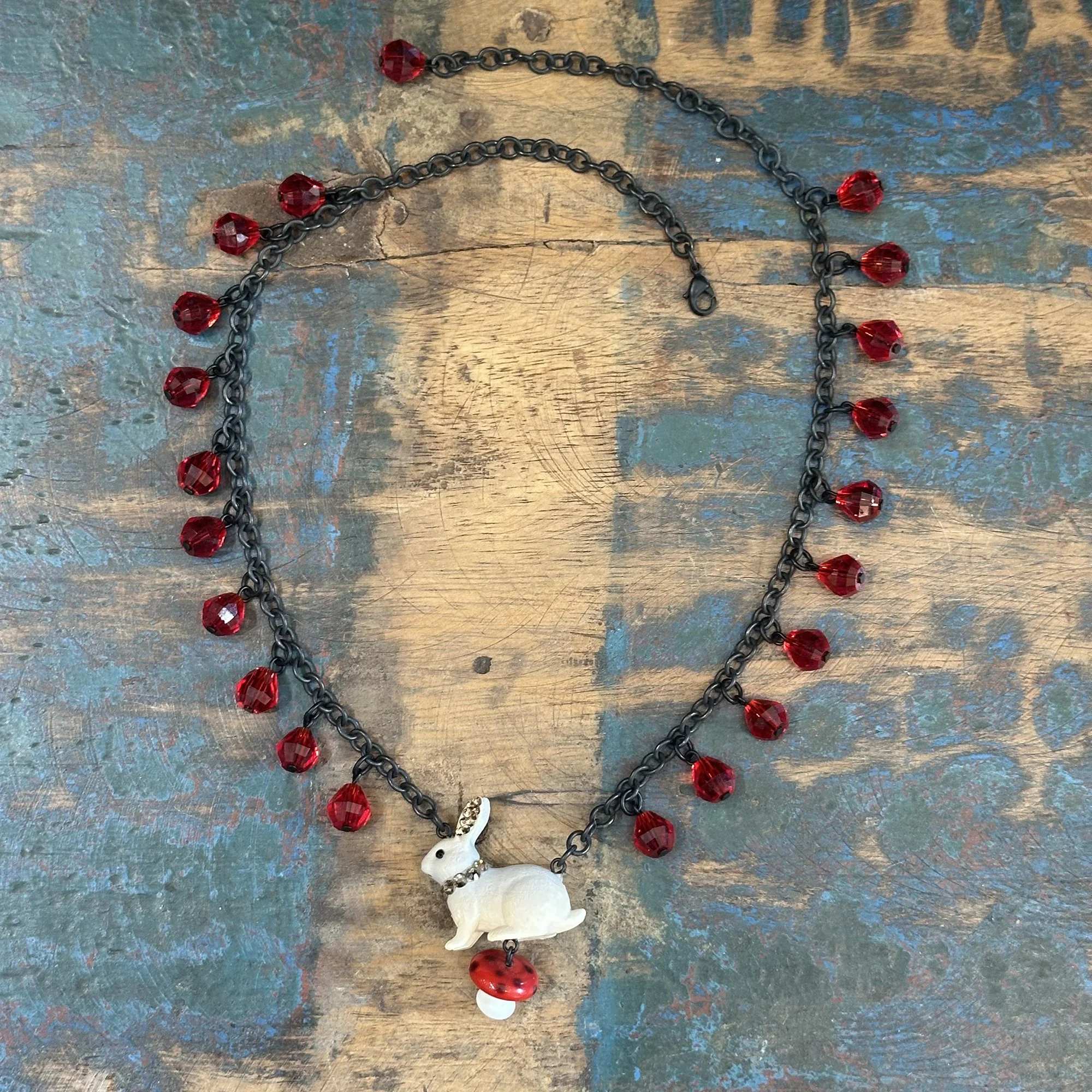 Rabbit and Mushroom Necklace