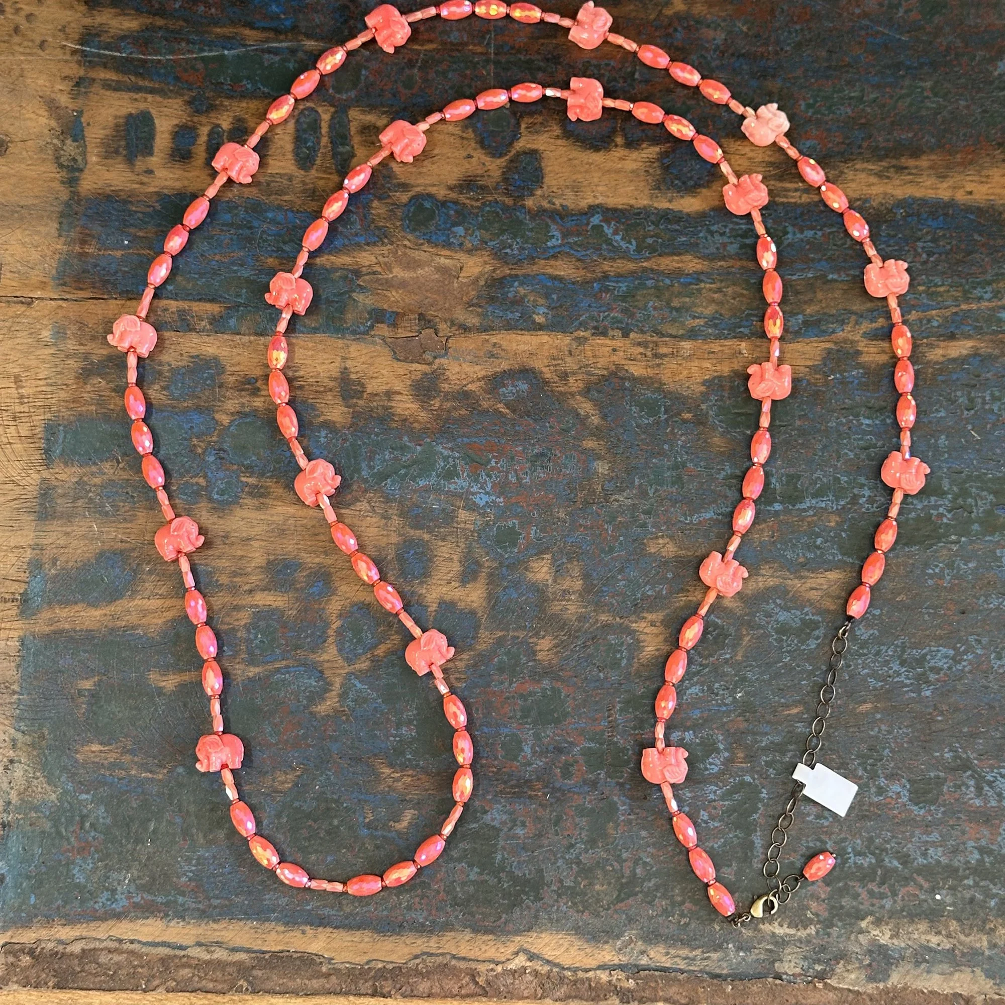 Pink Elephant Necklace