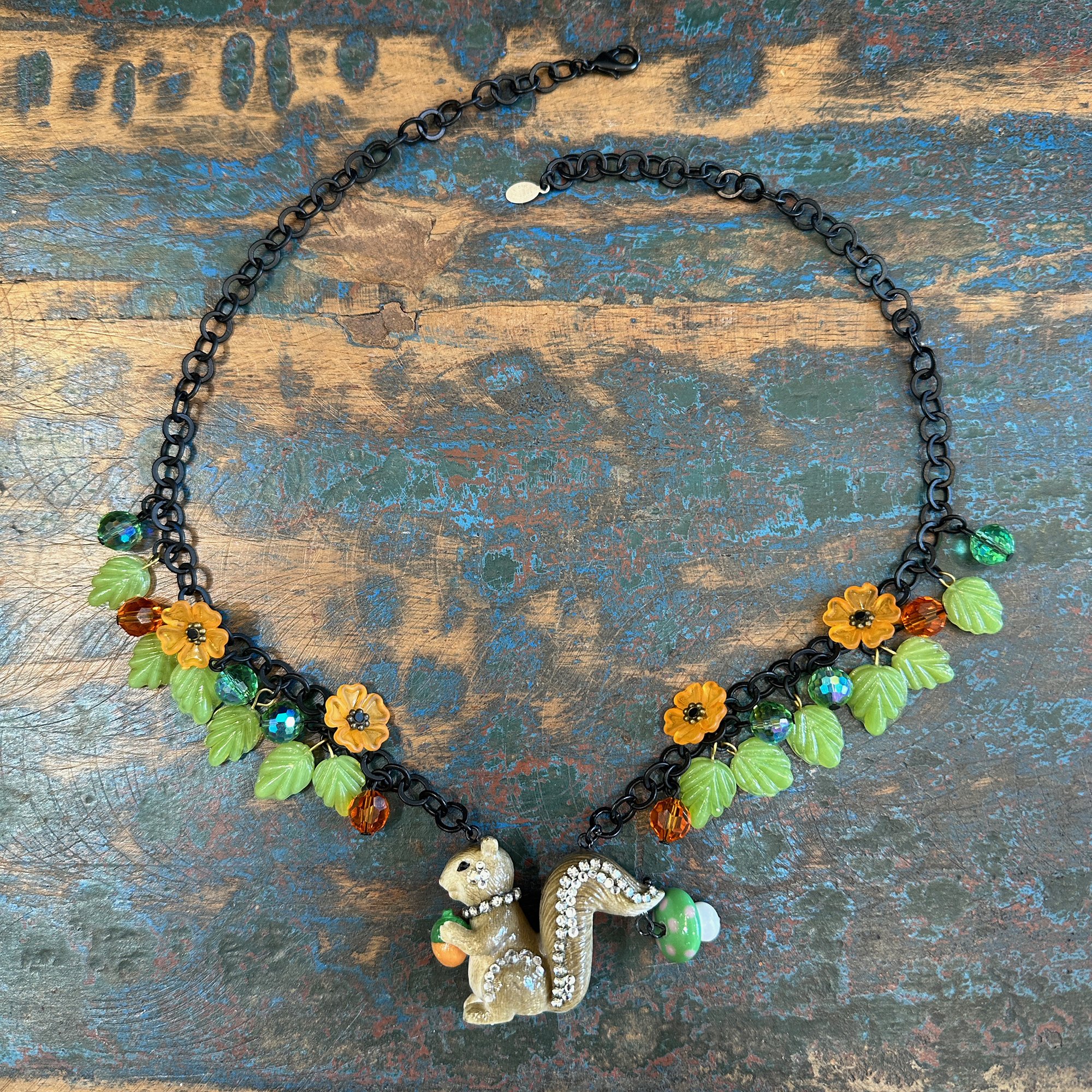 Light Grey Squirrel Necklace