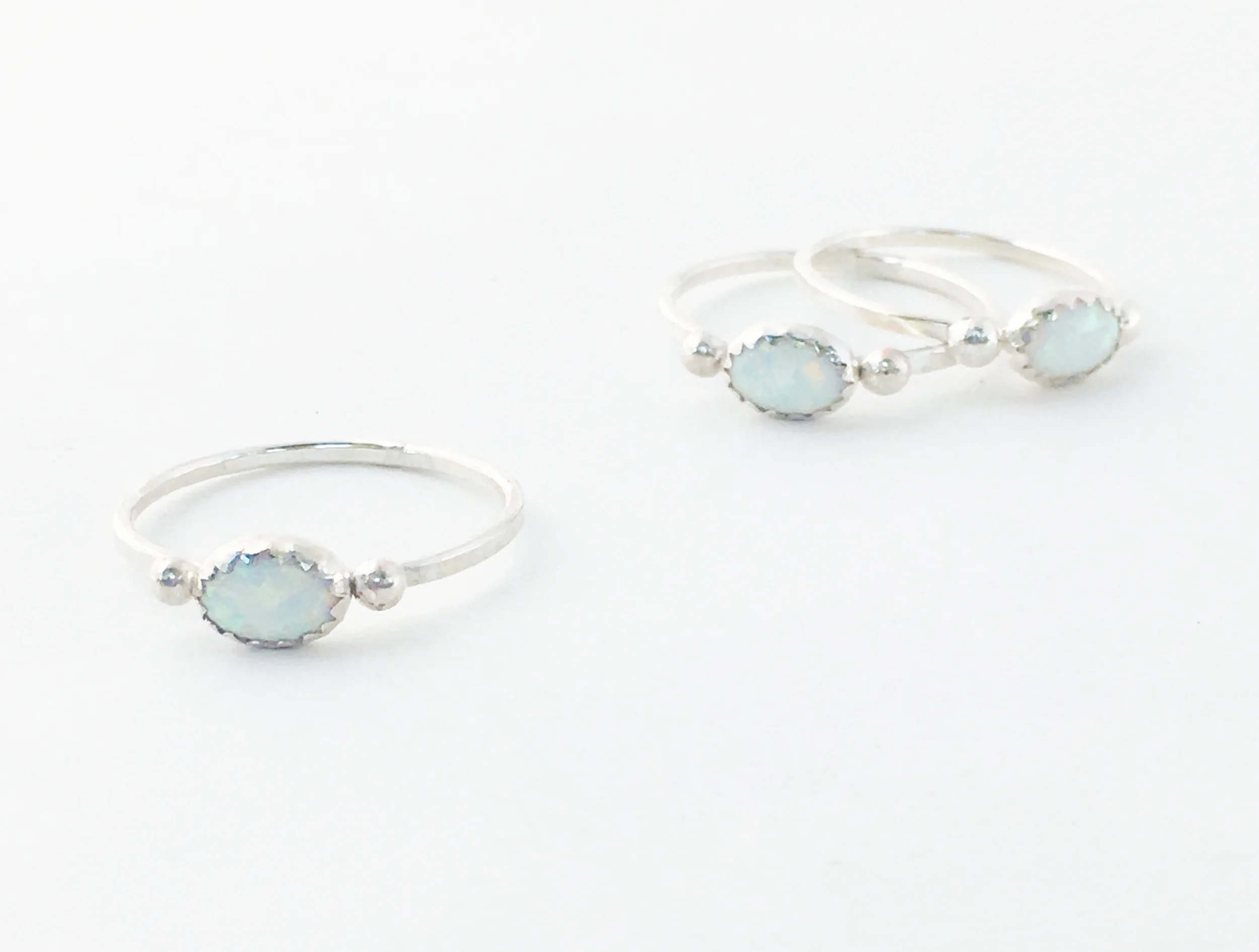 Fancy Opal and Sterling Stacker
