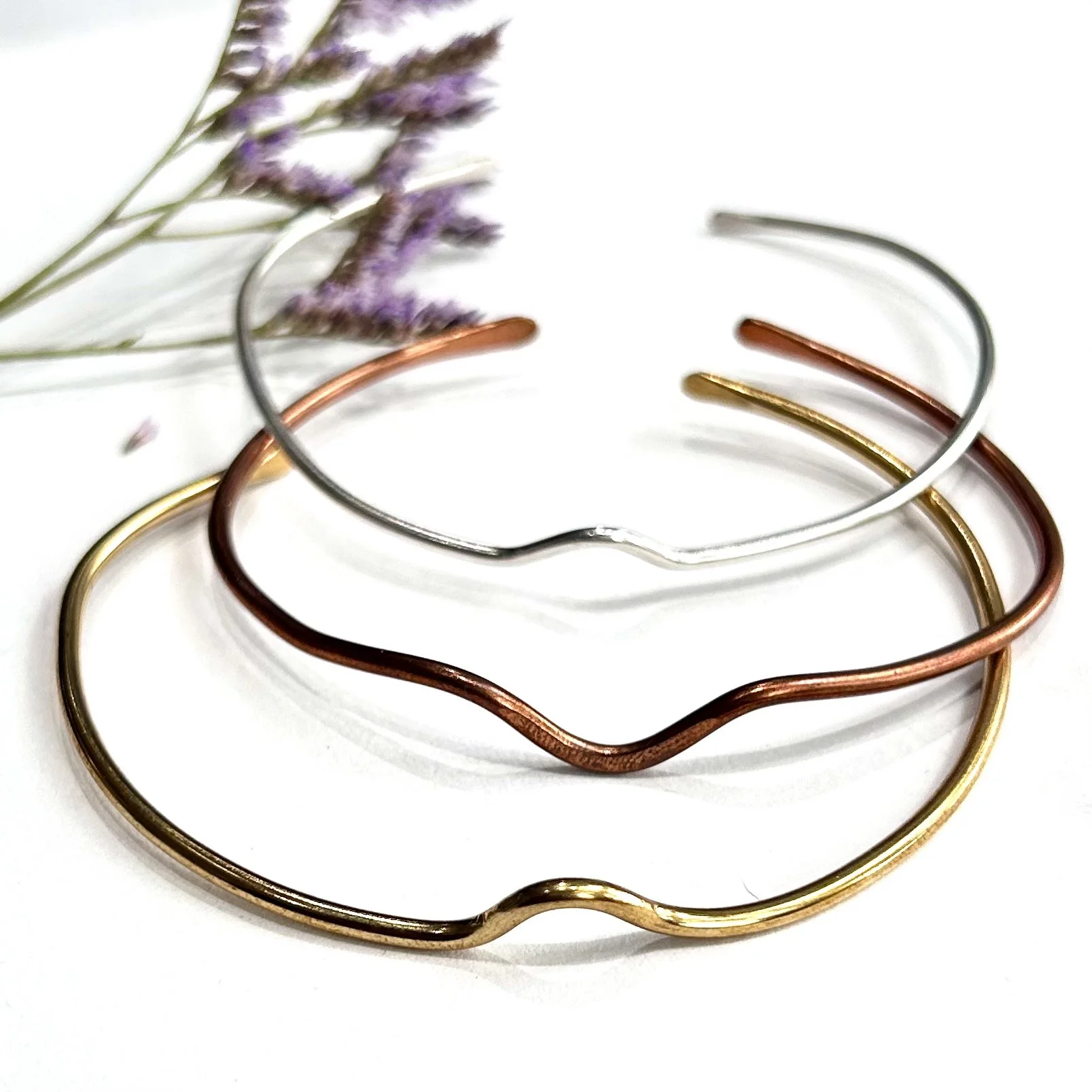 Chevron Cuff - Sterling Silver, Copper, Brass