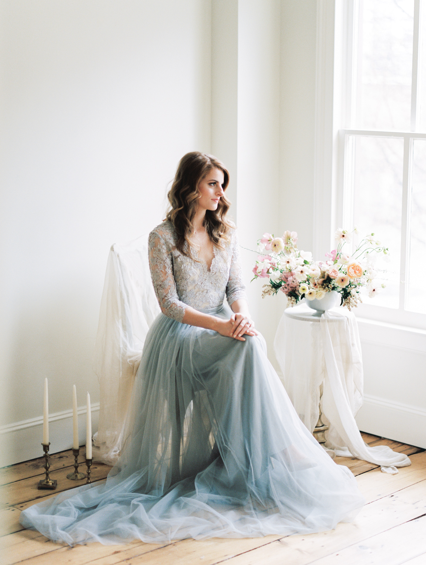 Images from a shoot I did with Ava Flora , Samantha Linn , Ipanema Press , and Alexandra Grecco as featured on Wedding Sparrow .