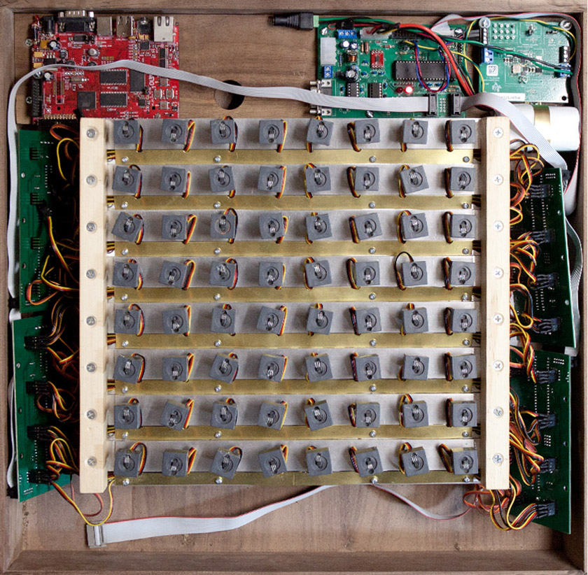 The internal organs of the chessboard before the tiles have been put on