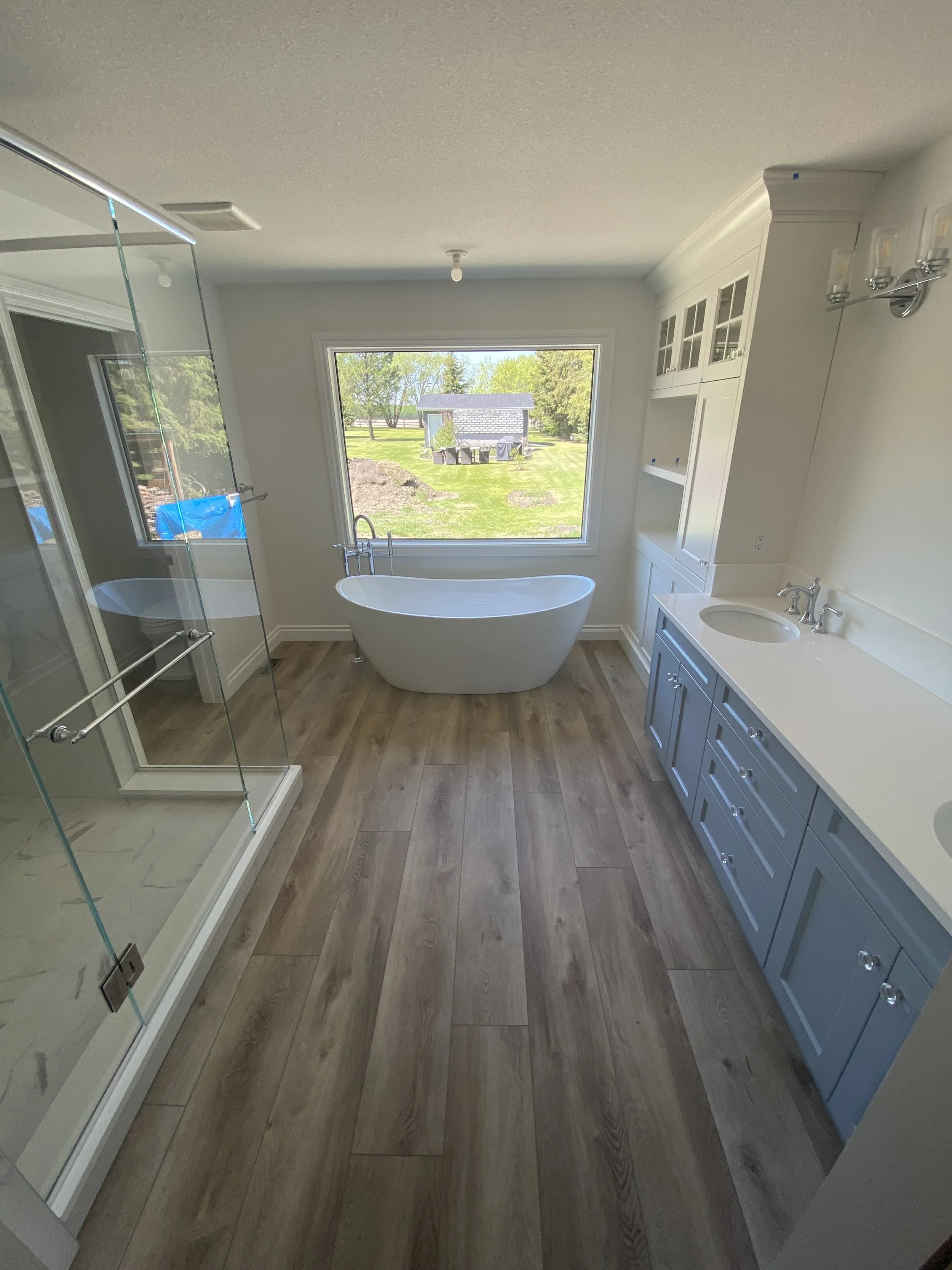 Finished ensuite renovation by Beattie Bros. Contracting in the Westlock County area